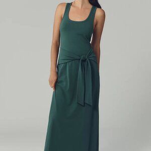 Anthropologie LSPACE Hunter Green Tie Waist Maxi Dress